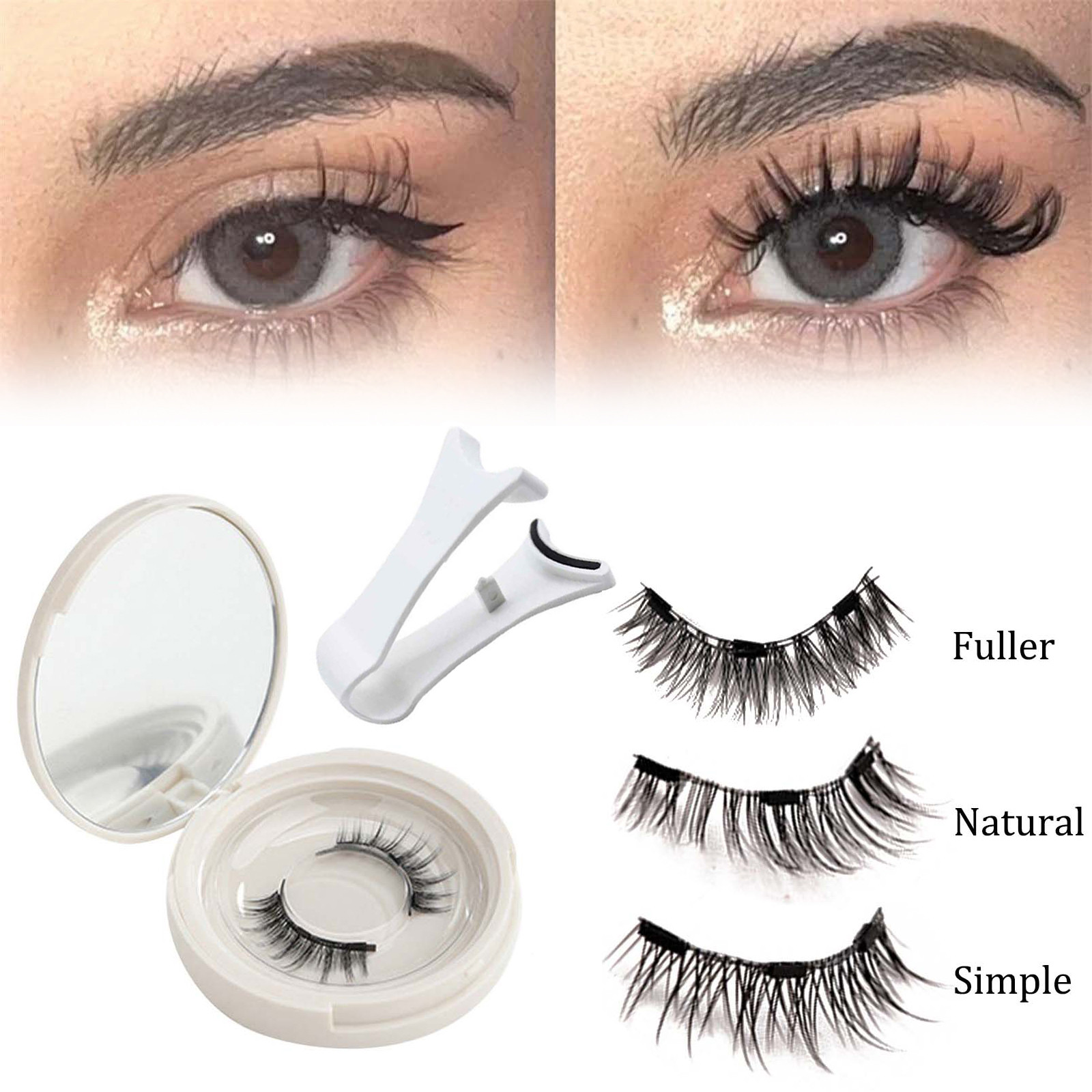 Magnetic Eyelashes, Magnetic Lashes, Magnetic Eyelashes with Applicator, Reusable Natural Look Magnetic Lashes, With Applicator Reusable Natural Look Magnetic Lashes